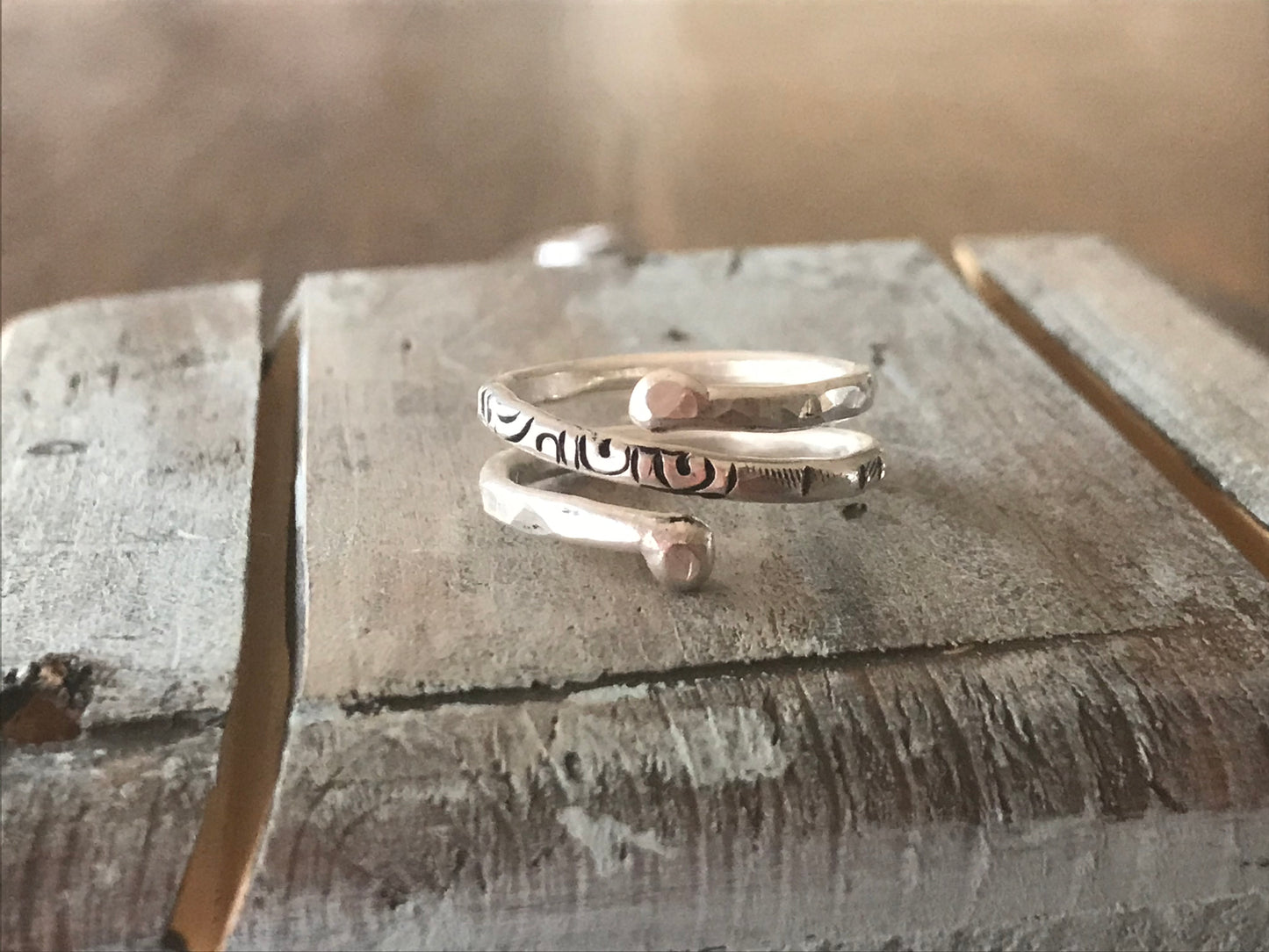 Lizzie Ring - Silver wrap ring