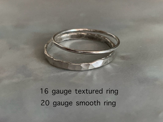 Two stackable band rings
