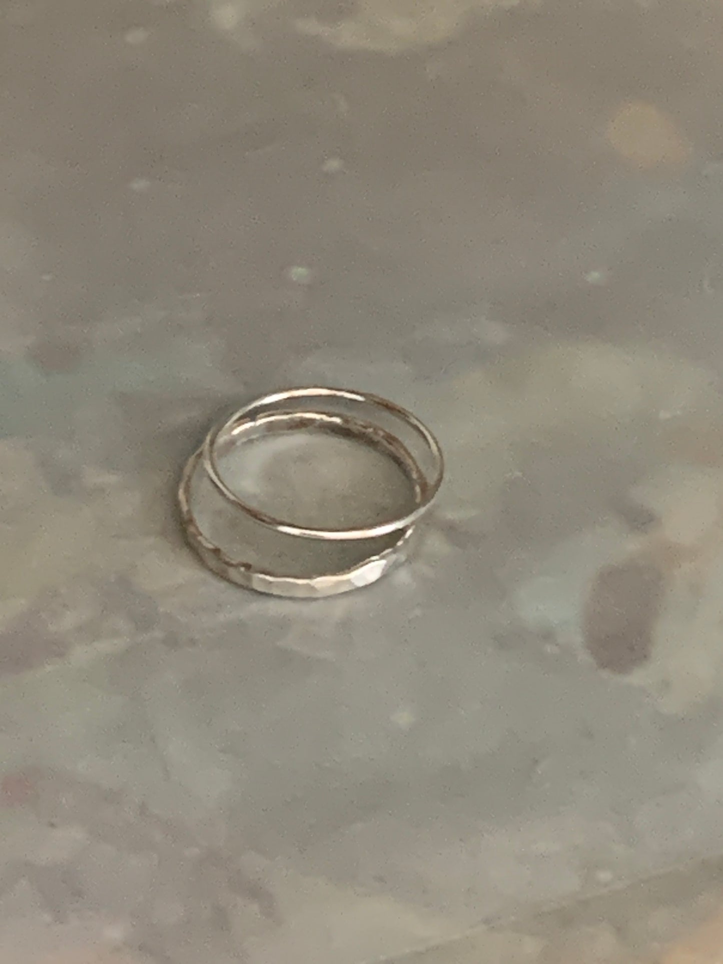 Two stackable band rings