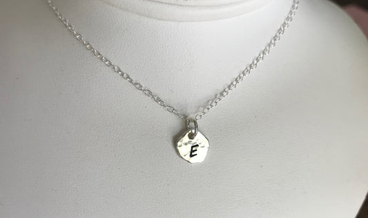 Dainty initial nugget necklace