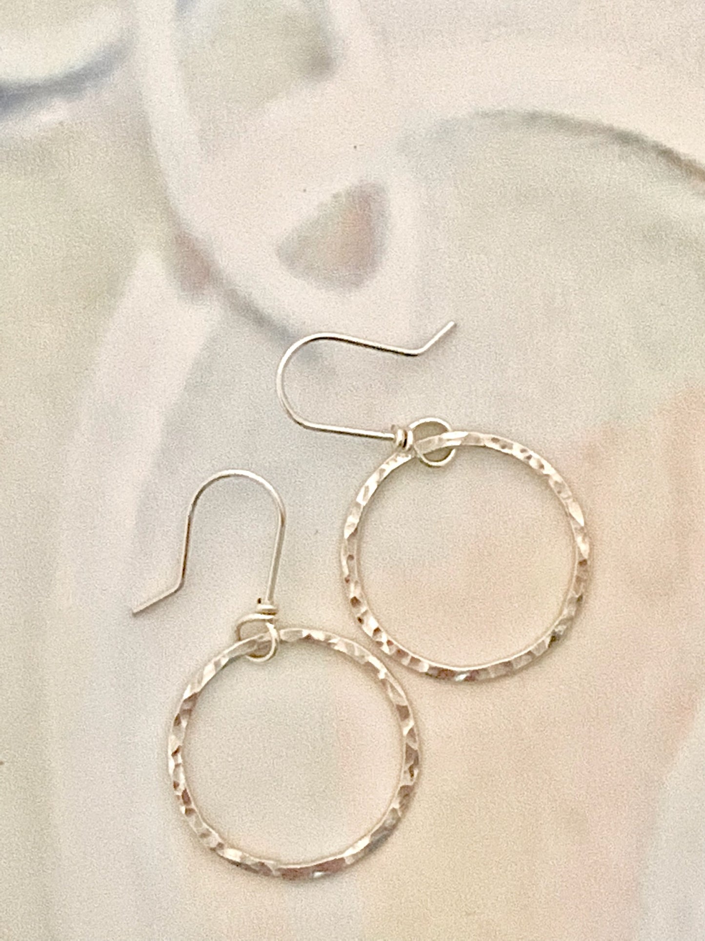 Silver circle earrings